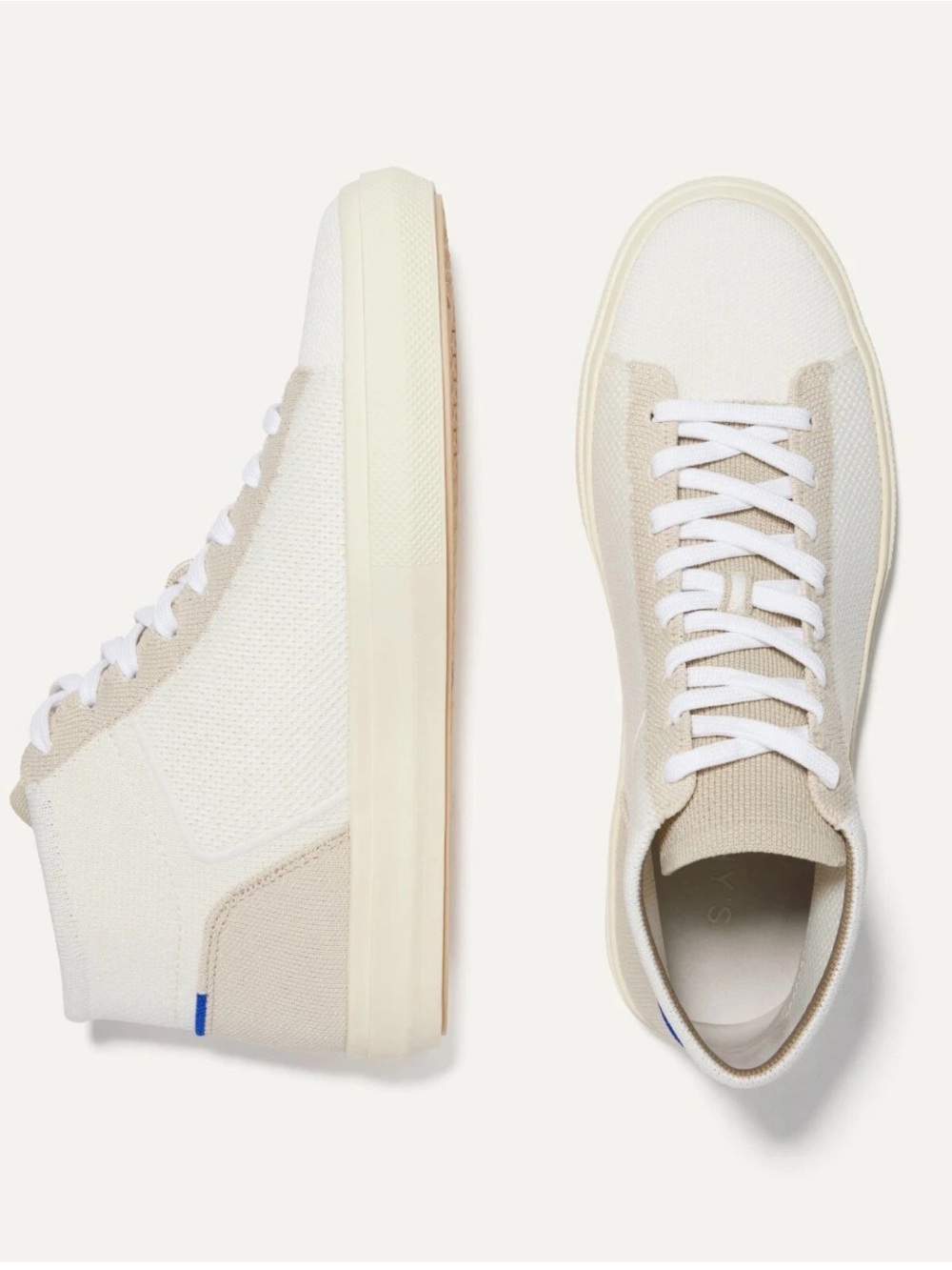 Rothy’s Neutral Canvas High-Top Sneakers - Lightweight Comfort